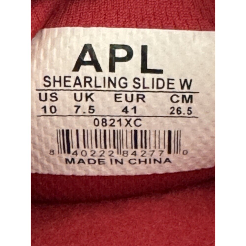 APL Women’s Shearling Furry Slide Sandals in Red/Silver Size 10 - Picture 5 of 6